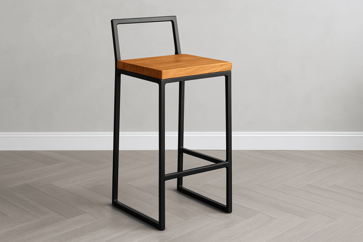 Wysoki hoker z oparciem – wygodny mebel do wyspy i baru