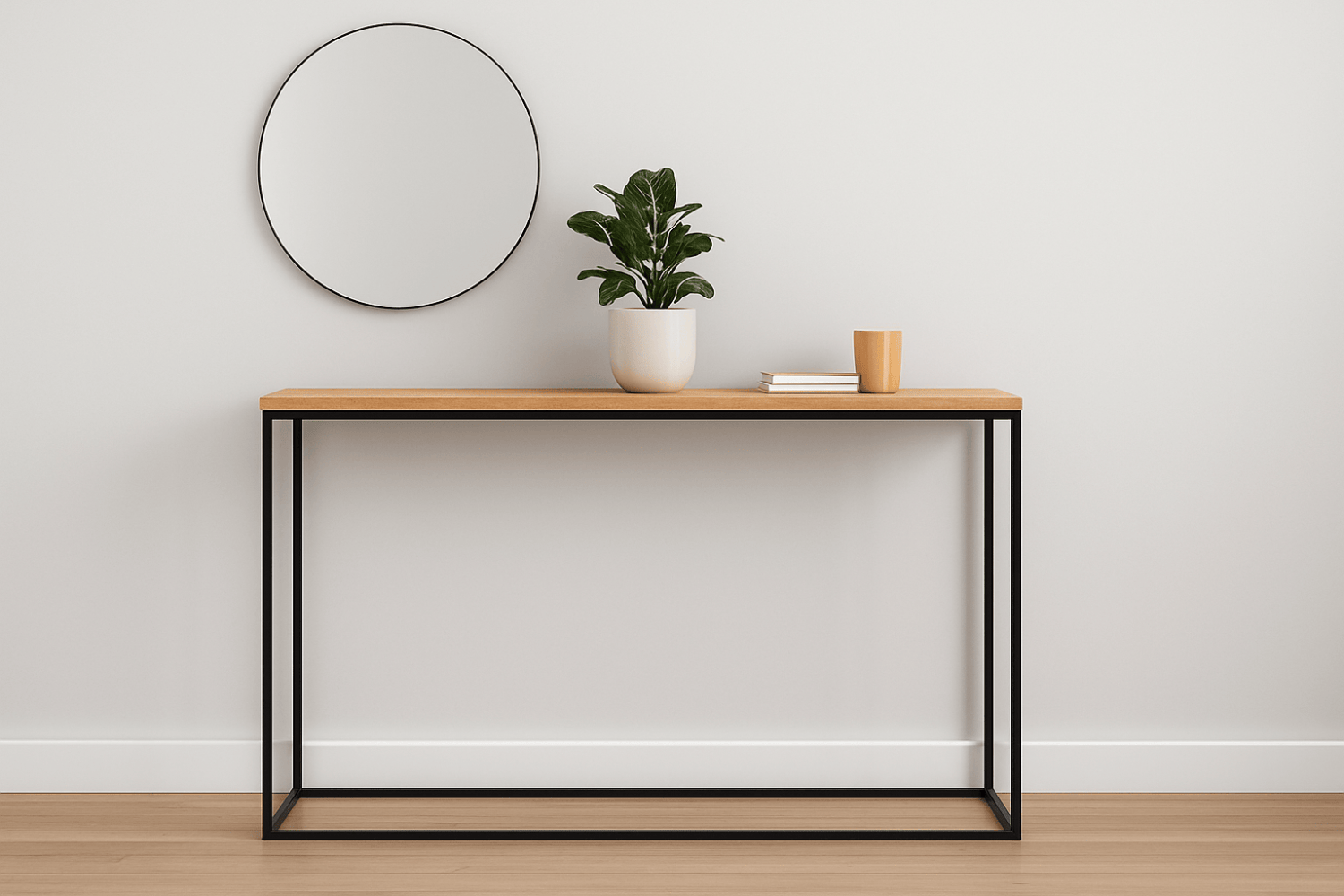 Dębowa konsola do przedpokoju – smukła forma, wielki efekt