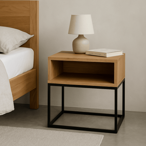Stolik nocny z litego drewna – minimalistyczny akcent do sypialni