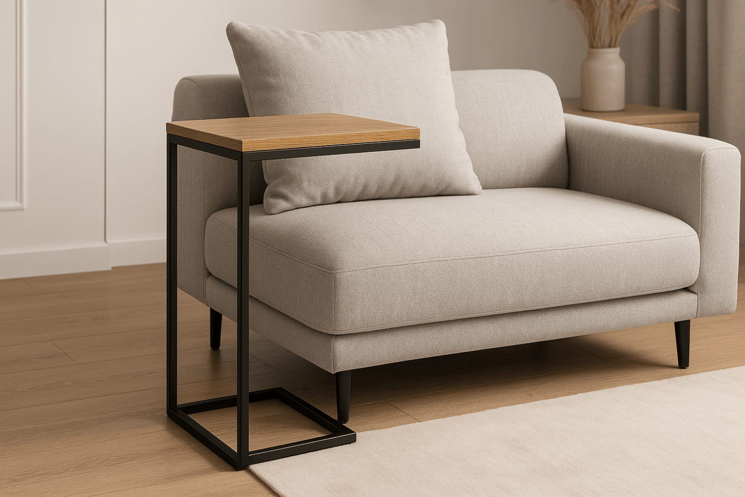 Stolik pomocniczy przy kanapie – must-have w salonie loft